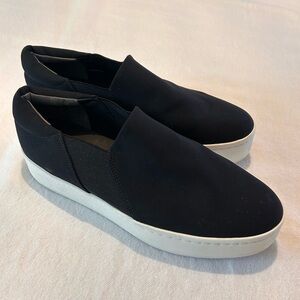 Vince Warren Black Platform Slip-On Sneakers